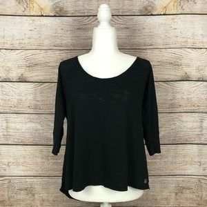 Victoria’s Sport Black Open Back Half-Sleeve Top